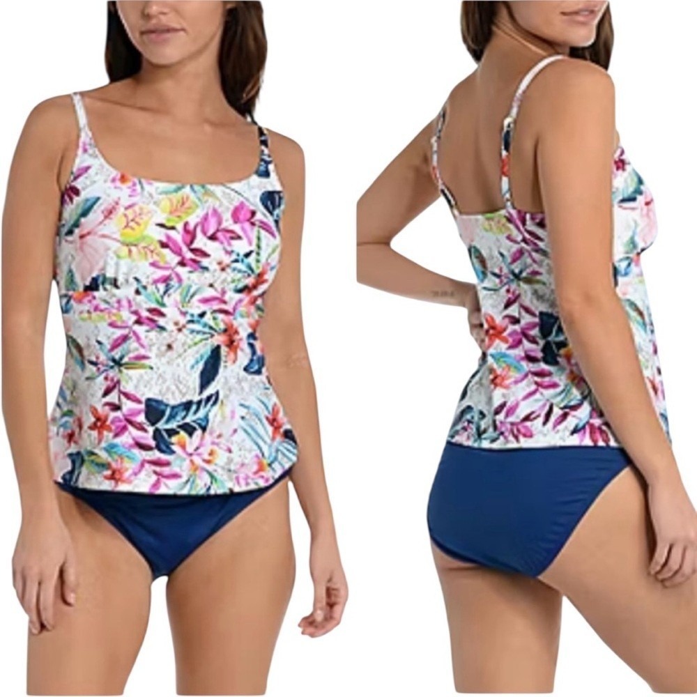 Mynah Tankini Swimsuit Top Tropical Multi, Size‎ Medium, NWT